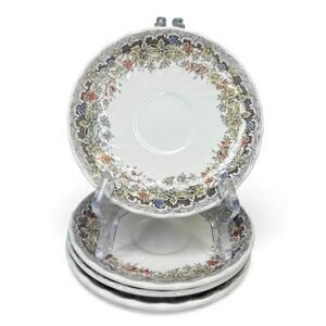 Queen's Seasons Greetings Myott Factory Saucer ONLY set of‎ 4